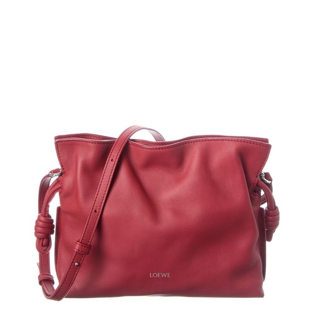 Loewe Flamenco Small Leather Clutch, Red